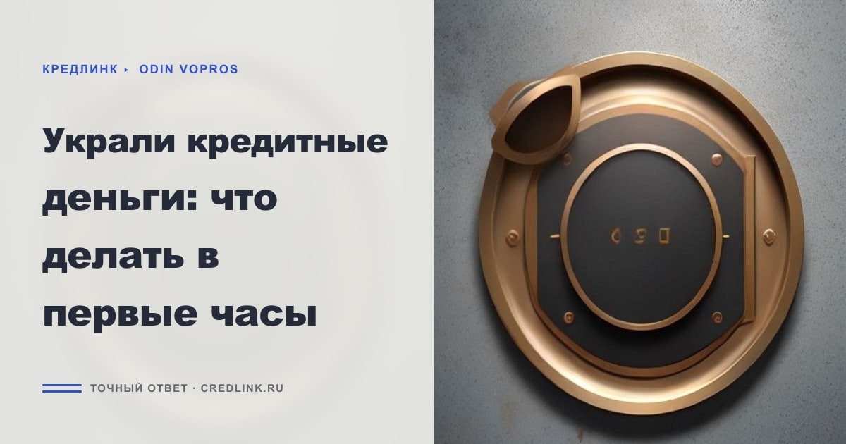 Иллюстрация к статье «Украли кредитные деньги: что делать в первые часы»