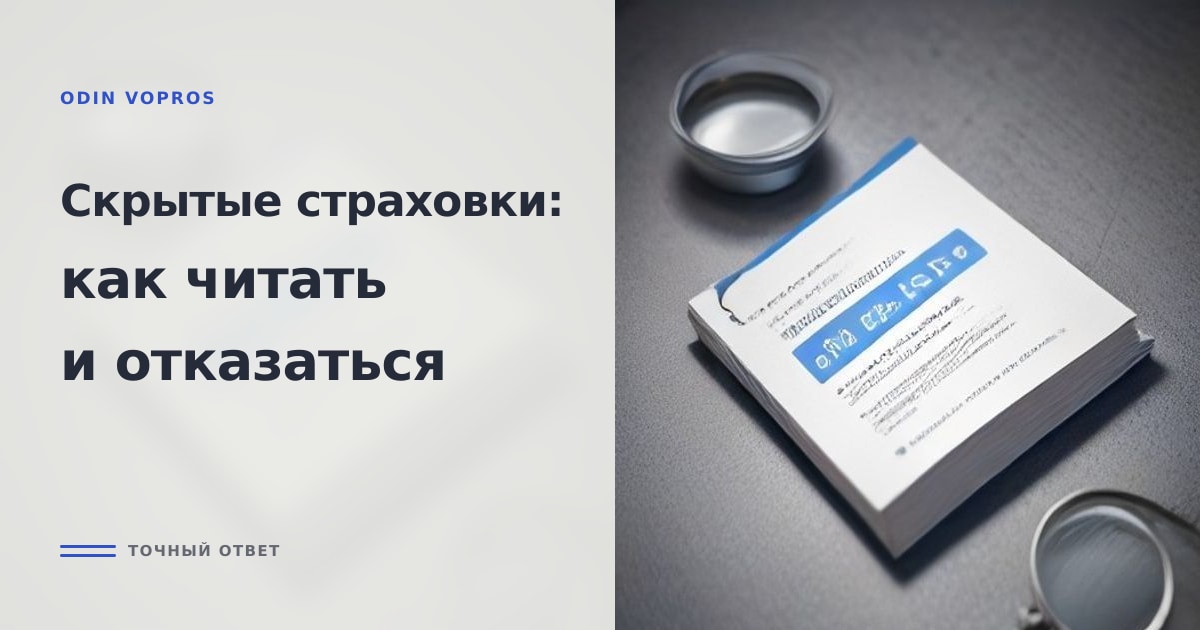 Разложенные веером буклеты страховщика с лупой поверх