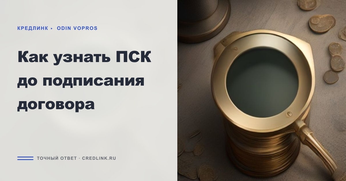 Иллюстрация к статье «Как узнать ПСК до подписания договора»